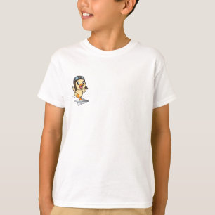 Pilot Chick Riding Paper Aeroplane Kids T-Shirt