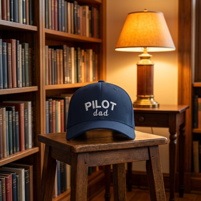 Pilot Dad Blue Aviation Custom Name Retirement Embroidered Hat (Creator Uploaded)