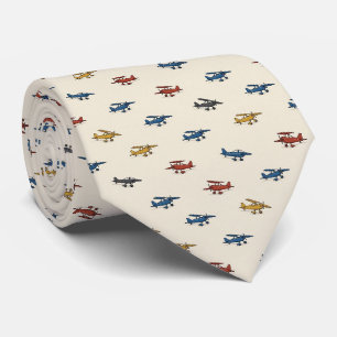 Pilot Faux Silk Micro Aeroplane Designer Style Tie