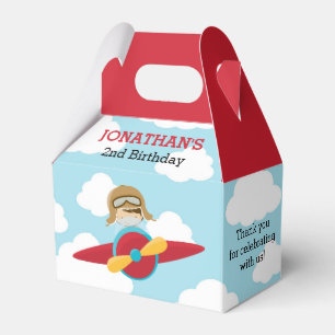 Pilot Favour Boxes Aeroplane Red & Blue