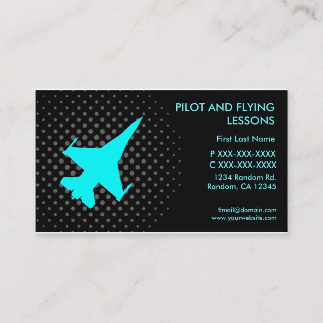 Pilot flying lessons custom business cards (Front)