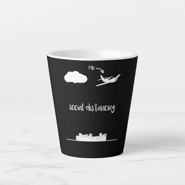Pilot Flying This Is Me Social Distancing Gift Latte Mug (Front)