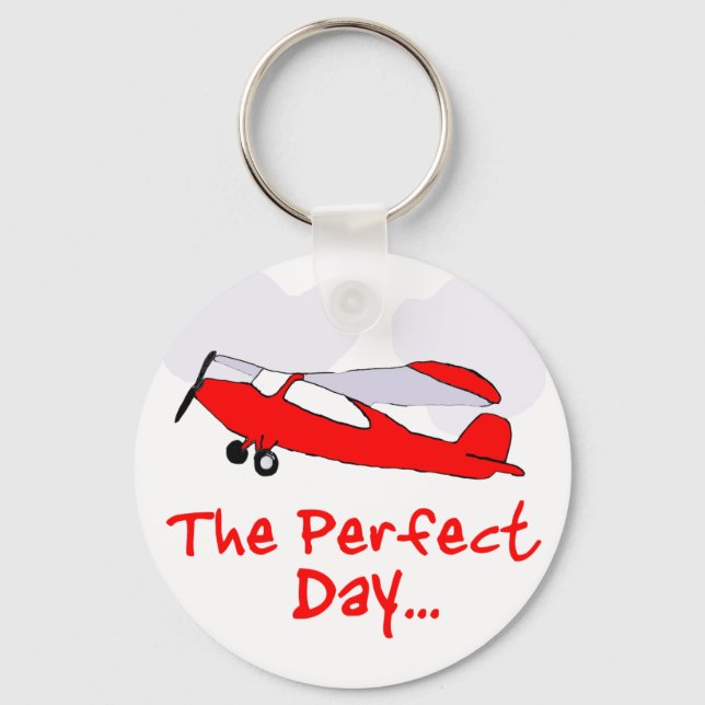pilot flyling red aeroplane key ring (Front)
