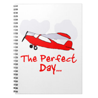 pilot flyling red aeroplane spiral notebook