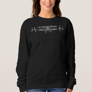 Pilot Heartbeat Aviation Aircraft Flying Aeroplane Sweatshirt