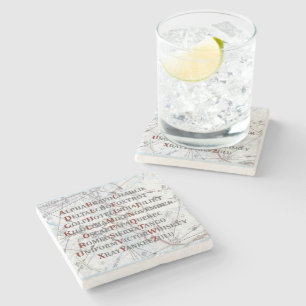 Pilot Home Gift, Aviation Alphabet Map Coaster