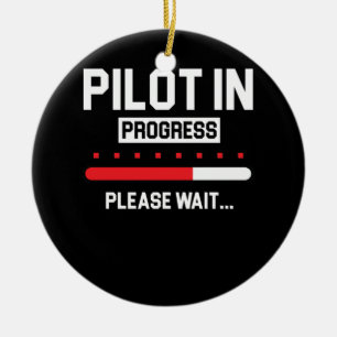 Pilot In Progress Flight School Student Ceramic Tree Decoration