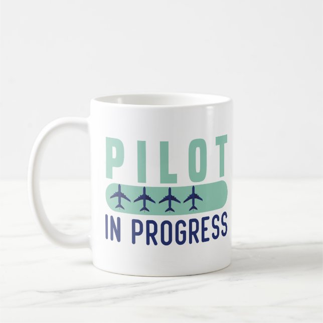 Pilot In Progress Funny Pilot Student Graduation Coffee Mug (Left)
