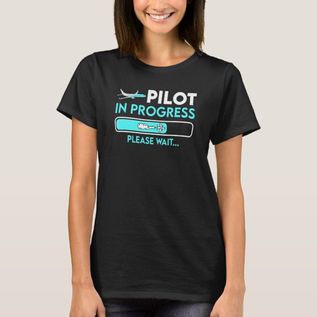 Pilot In Progress Future Pilot Toy Aeroplane T-Shirt (Front)