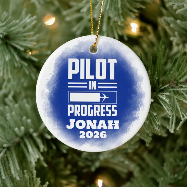 Pilot In Progress Graduation  Ceramic Tree Decoration (Tree)