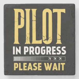 Pilot in Progress – Loading Bar Aviation Design Stone Coaster