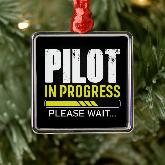 Pilot in Progress… Please Wait | Aviation Humor  Metal Tree Decoration (Tree)
