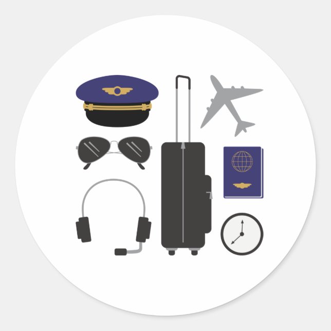 Pilot Items Classic Round Sticker (Front)