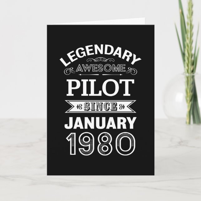 Pilot January 1980 40th Birthday Gift Card (Front)