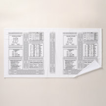 Pilot Kneeboard Bath Towel Set