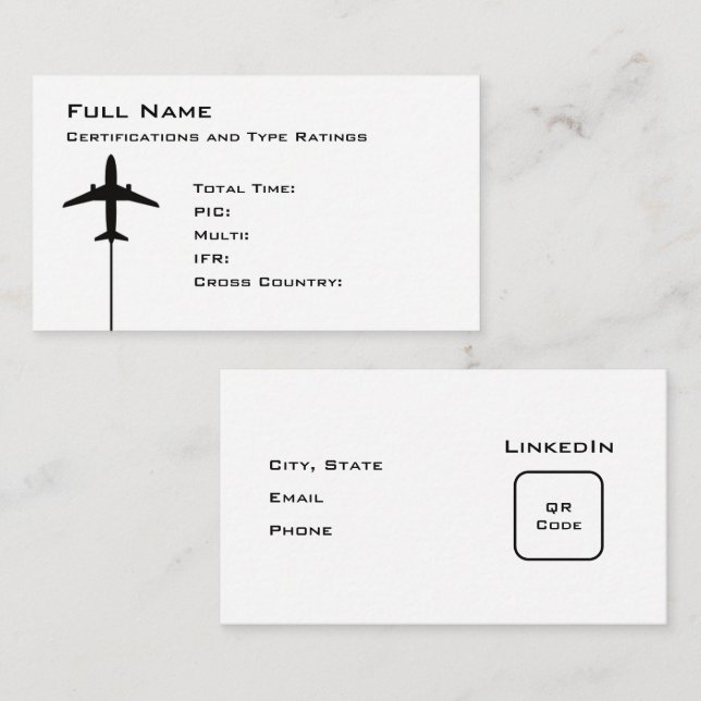 Pilot Micro Resume Business Card (Front/Back)