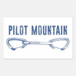 Pilot Mountain North Carolina Climbing Quickdraw Rectangular Sticker