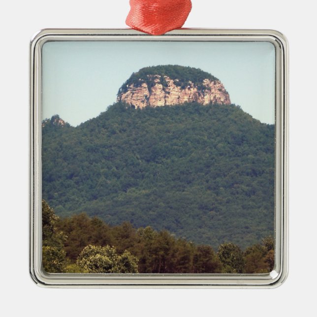 Pilot Mountain - North Carolina Metal Tree Decoration (Front)