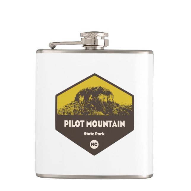 Pilot Mountain State Park North Carolina Hip Flask (Front)