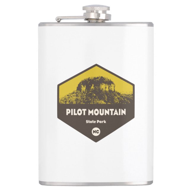 Pilot Mountain State Park North Carolina Hip Flask (Front)