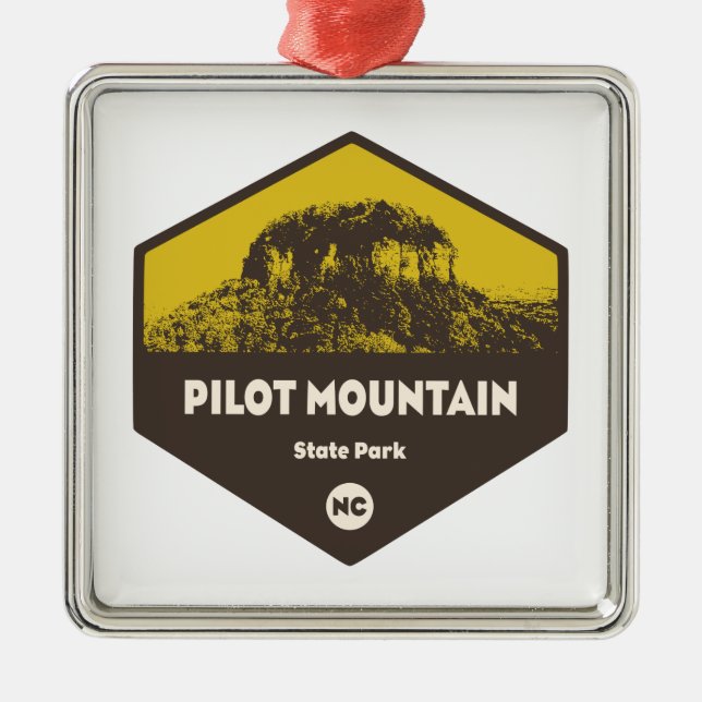 Pilot Mountain State Park North Carolina Metal Tree Decoration (Front)