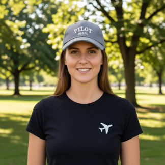 Pilot Mum Simple Aviation Custom Name Birthday Embroidered Hat