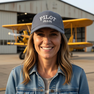 Pilot Mum Simple Aviation Custom Name Birthday Embroidered Hat