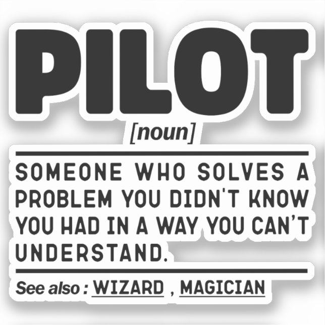Pilot Noun Flying Instructor Aviation Crew Funny (Front)