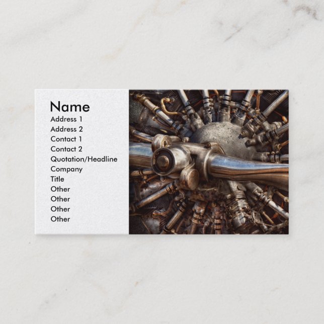 Pilot - Plane - Engines at the ready Business Card (Front)
