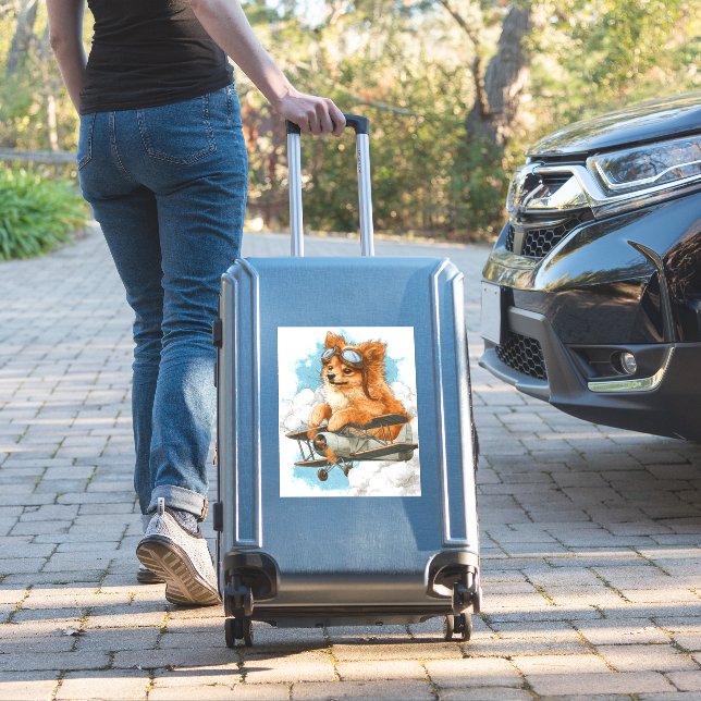 Pilot Pomeranian � Flying Ace Dog (Suitcase Insitu)