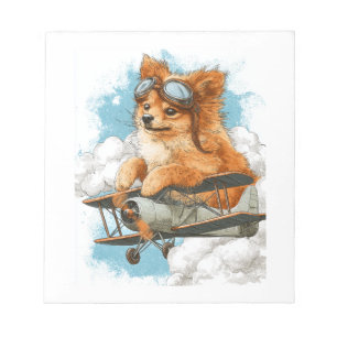 Pilot Pomeranian � Flying Ace Dog Notepad
