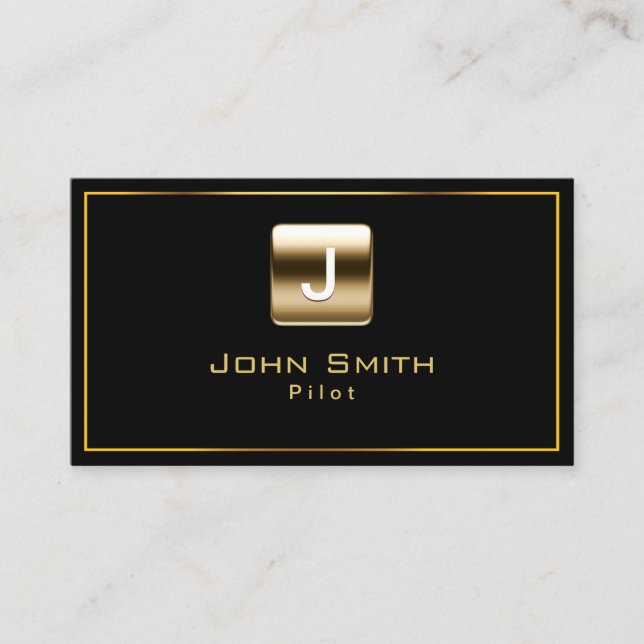 Pilot Professional Black & Gold Business Card (Front)