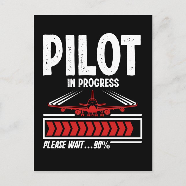 Pilot progress Aeroplane Funny Pilot Loading Postcard (Front)
