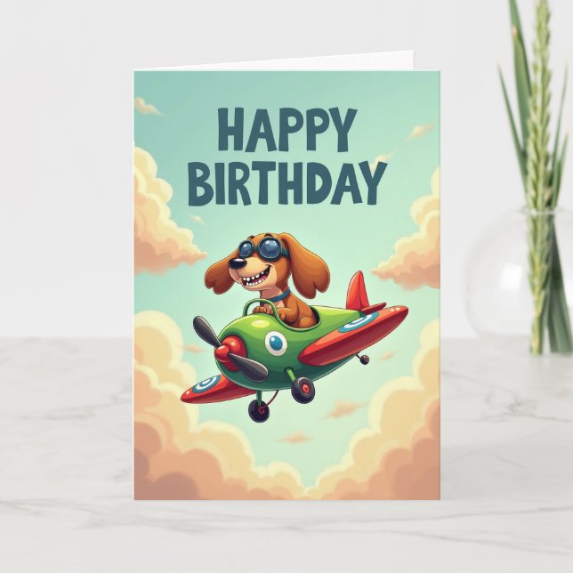 Pilot Pup Birthday Card (Front)