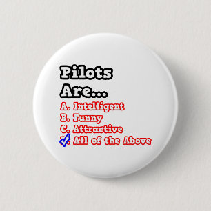 Pilot Quiz...Joke 6 Cm Round Badge