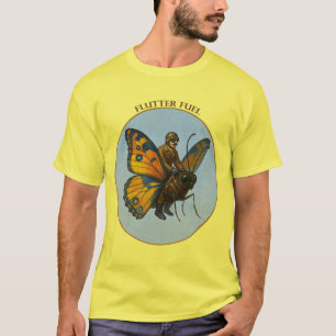 Pilot Riding on the Back of a Huge Butterfly URM T-Shirt