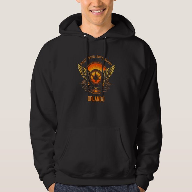 Pilot s Soul Sky s Heart Orlando Skyline Design Hoodie (Front)