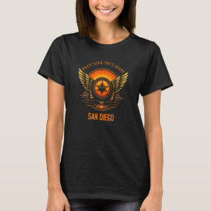 Pilot s Soul Sky s Heart San Diego Skyline Design T-Shirt