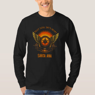 Pilot s Soul Sky s Heart Santa Ana Skyline Design T-Shirt
