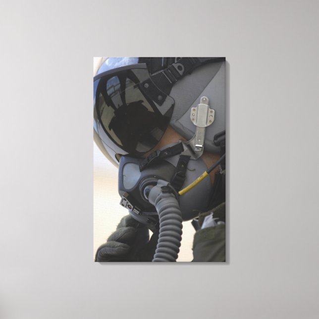 Pilot sits in his A-10 Thunderbolt II Canvas Print (Front)