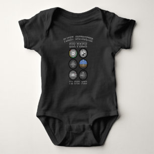 Pilot Sixpack Flight Instructor Pilot Trainer CFI Baby Bodysuit