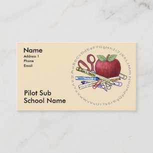 Pilot Substitute Teacher Business Card