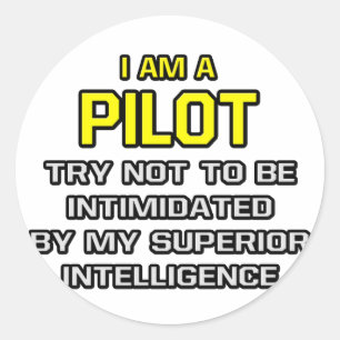 Pilot...Superior Intelligence Classic Round Sticker