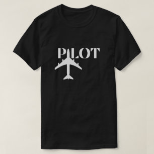 Pilot Typography & aeroplane, Aviation, Minimalist T-Shirt