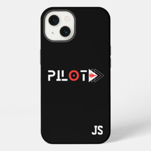 Pilot Typography & Jet aeroplane,Monogrammed,Simpl iPhone 13 Case