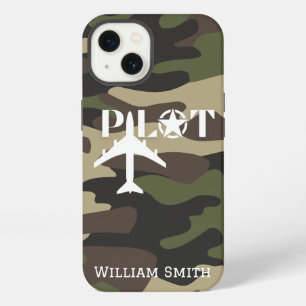 Pilot Typography & Military Aeroplane Camouflage iPhone 13 Case