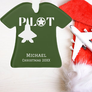 Pilot Typography & Military aeroplane, Minimalist Ornament