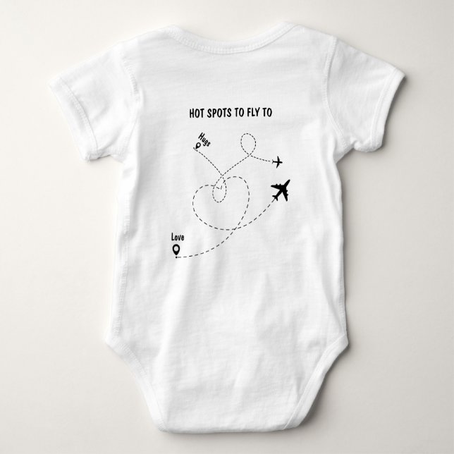 Pilot white T-Shirt Ba Baby Bodysuit (Back)