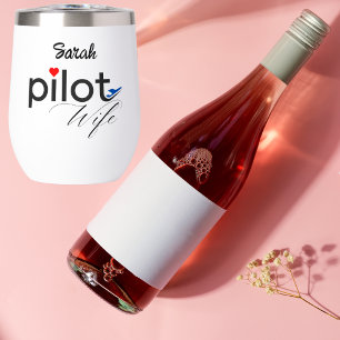 Pilot Wife Typography & Aeroplane Simple,Minimalis