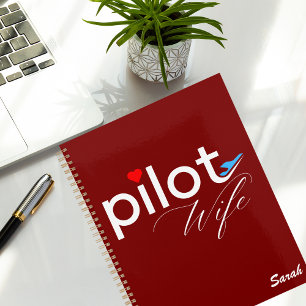 Pilot Wife Typography & Aeroplane Simple,Minimalis Planner